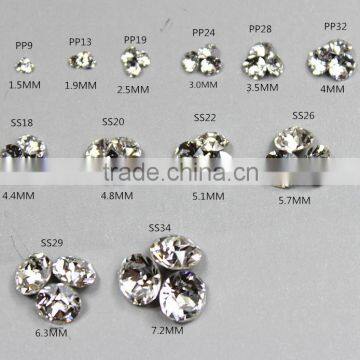 White Clear 1440pieces/bag Sharp Bottom Non Hotfix Glue on Rhinestones Shining Nail Art Crystal photo-2