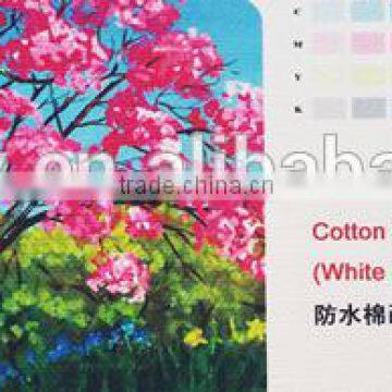 Waterproof Cotton Canvas-1 Matt 360gsm 10S*10S white back Digital eco-solvent pigment Dye