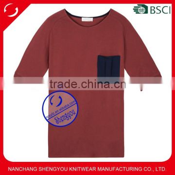 Custom OEM Raglan Sleeve Pocket T Shirt for Men