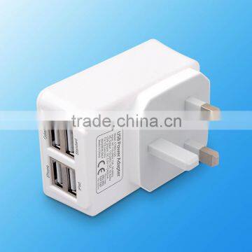 Multi-functional Travel Wall Four Usb Port Charger With One AC Output, UK/US/EU/AU Plug For Mobile photo-3