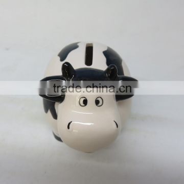 custom cow shape ceramic coin bank