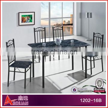 black lacquer dining table and chair