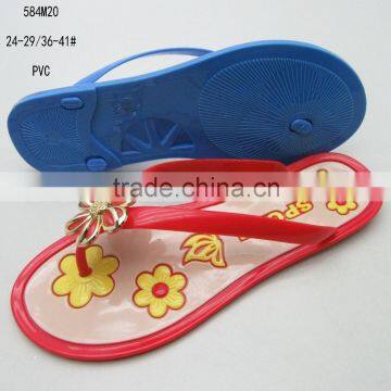 2016 popular summer cheap women's PVC jelly flip flops