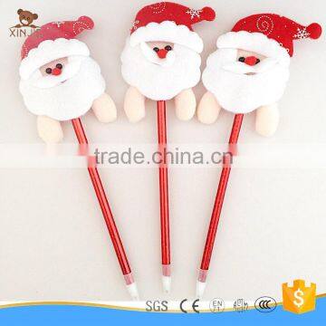 2016 christmas gift toy cute santa claus head ballpoint pen for kids