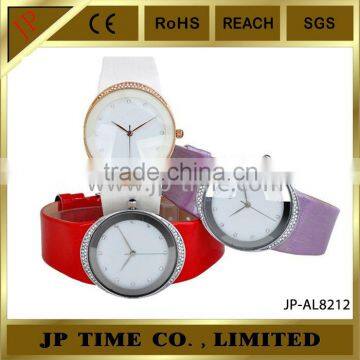 genuine leather quartz watch for vintage ladys watch