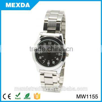 japan movement quartz black/white dial clock wrist watch