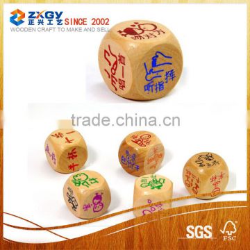 Round corner bulk custom colored wood dice