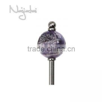 For Wholesale Magic Kimono Natural Stone Sculpture Japanese Metal Hair Stick photo-2