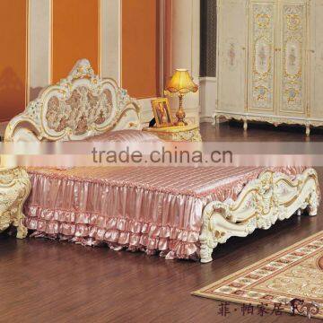 France Style Bedroom Furniture-teak Hand Carved Furniture King Size Bed Quality Choice photo-2