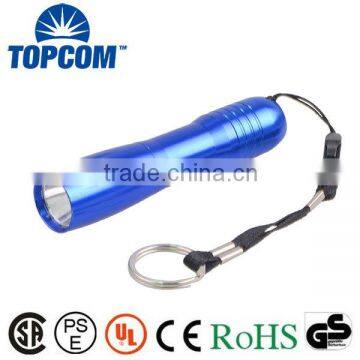 AA Battery Only Aluminum Pocket LED Flashlight With Carry Strap