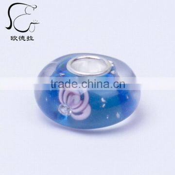 Sterling Silver lampwork blown hollow glass beads