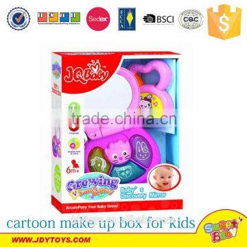 Hot sale plastic cartoon pretend make up box toy with light & music for kids,cartoon baby play toy