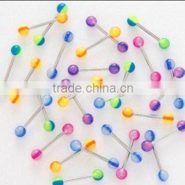 steel barbell tongue rings tongue start uv rings body jewelry