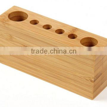 bamboo wood desk pen holder high quality