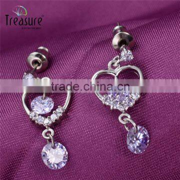 Fashion jewelry 2015 crystal earring fashion silver earring Wedding Bridal jewelry