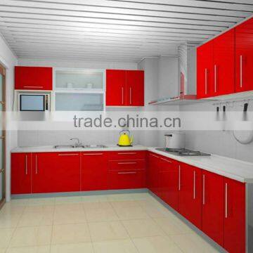 2014 new Modern style red high gloss painting kitchen cabinet