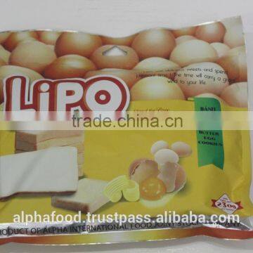 LIPO imported cookies biscuits for Bangladesh and Pakistan - 230G Bag Packaging