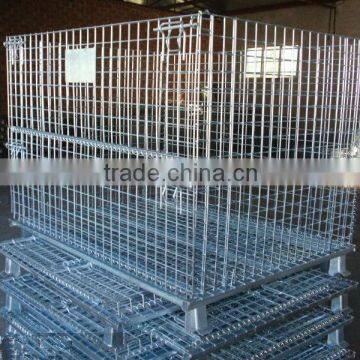 folding galvanized heavy duty wire mesh container