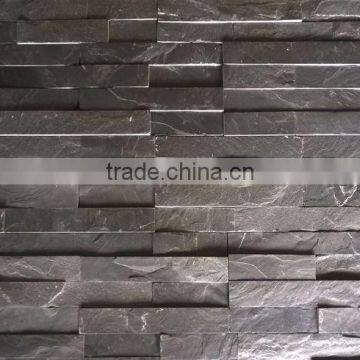 black slate stone wall panel