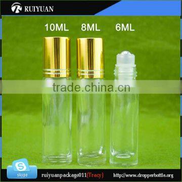 Free Samples Empty Clear 8ml Glass Round Bottle For Essential Oil