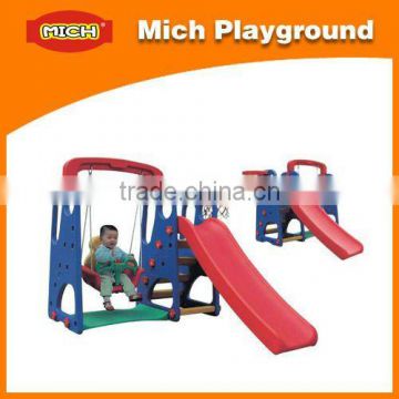 2012 MICH hot selling plastic toys swing and plastic slide