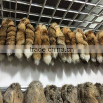 elegant ladies real fox tail fur long scarf