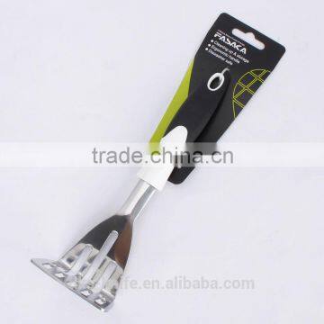 TSY003-PP Stainless Steel Mirror Finished Potato Presser with White PP and Black TPR handle Kitchen Tool