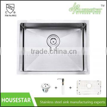 China Supplier Undermount Handmade Single Stainless Steel Kitchen Bar Sink