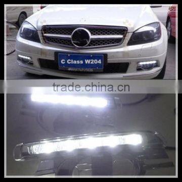 White LED DRL Daytime running light Day Fog Light DRL For Mercedes Ben z C Class W204 2008-2011