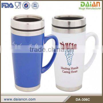 High quality double wall plastic tumbler with handle