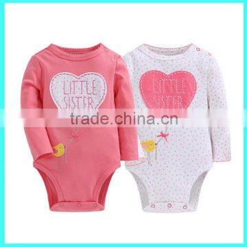 2016 Wholesale new born cotton fashion printing adult baby rompers / jumpsuit