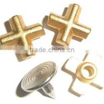 Metal Cross rivets for garment