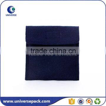 Wholesale purple felt jewelry bag with veclro