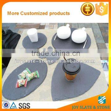 Hot Sale Square Shape Natural Slate Black Dinner Mat Wine Cup Pad photo-2