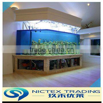 customized transparent acrylic indoor fish aquarium thickness in 10mm to 400mm