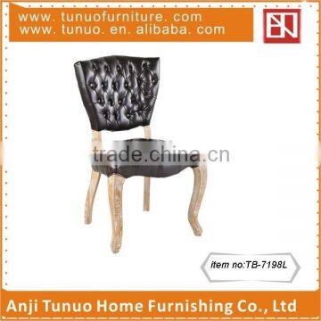 antique tufted dining chair black dining room furniture with buttons on the back TB-7198L