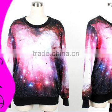 Galaxy Space Digital Printed Pullover Sweatshirts Jackets Colorful SKY Jumper