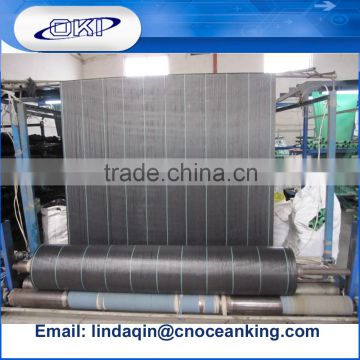 Plastic woven weed control mat