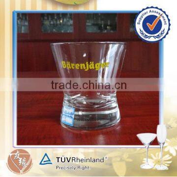 260ml thick base decaled whisky rock glass in cheap price