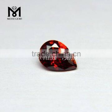 Wuzhou Messigems Wholesale Loose Gemstones Pear 5x7 Garnet Cubic Zirconia