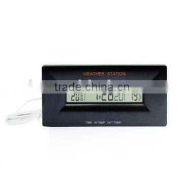 WEATHER STATION LCD CLOCK,digital desk clock with weather station,Calendar,Alarm clock,Snooze,Temperature