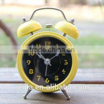 Fashion metal table single bell alarm clock