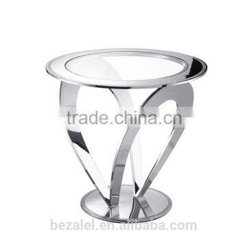 Glass Top Stainless Steel Chair Footstool