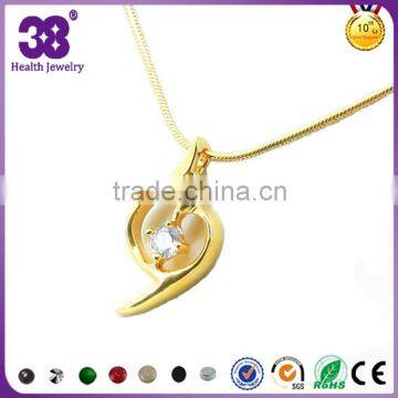 Mother and Daughter Fashion Jewelry, Full Gold with Zircon Long Heart Necklace