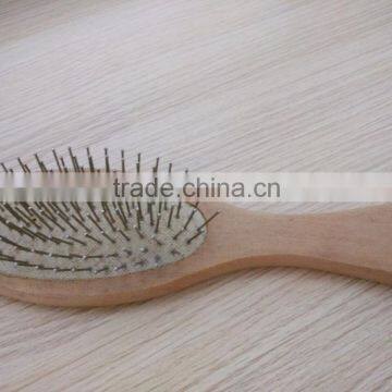 Chinatop healthy massage wooden hair brush with stainless steel pins in 2016