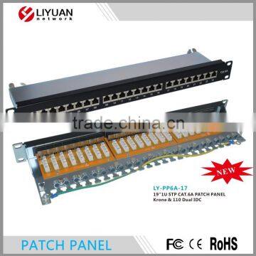 LY-PP6A-17 Made In China cat6a patch panel T568 A, T568B wiring pattern Stp cat 6 patch panel