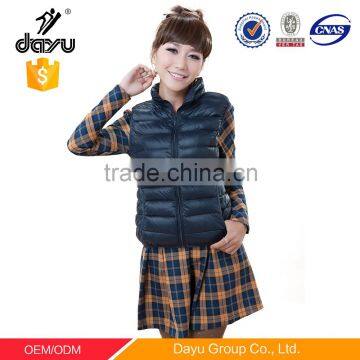 Lastest design of woman vest Casual waistcoat woman padded vest outdoor down vest stand collar