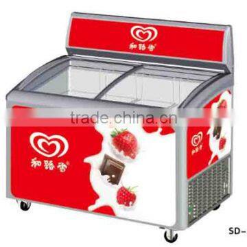 Commercial Upright Display Glass Chest Showcase Freezer