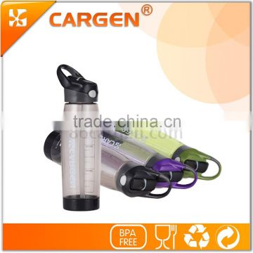 Carabiner school trip flip straw plastic water bottle