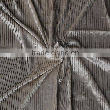 2016 New Dubai home fashion velvet curtain fabric with silver stripe